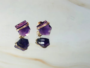 Amethyst Stud Earrings Sterling Silver