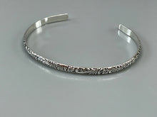 Load image into Gallery viewer, Dainty Sterling Silver Floral Cuff Bracelet