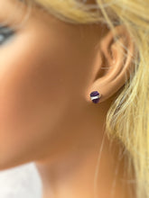 Load image into Gallery viewer, Raw Amethyst Stud Earrings purple gemstone earrings