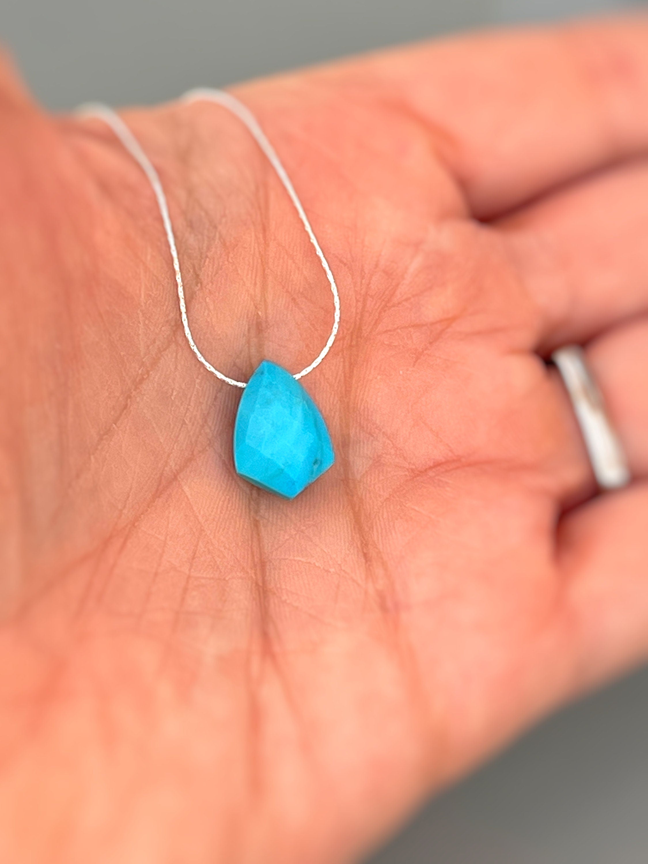 Turquoise Necklace Gold, Sterling Silver Handmade Turquoise Jewelry Choker