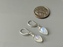 Load image into Gallery viewer, Moonstone Earrings Sterling Silver Blue Arrows Gemstone Earrings Handmade Jewelry