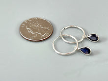 Load image into Gallery viewer, Iolite Hoop earrings Sterling Silver