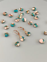 Load image into Gallery viewer, Turquoise Gemstone Earrings Rose Gold Pink Opal