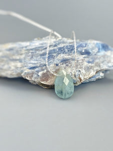 Aquamarine Necklace Sterling Silver