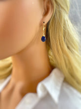 Load image into Gallery viewer, Lapis Earrings Gold, Silver