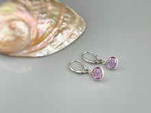 Load image into Gallery viewer, Pink Amethyst earrings bezel set silver