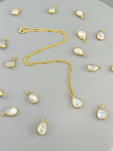 Moonstone Necklace 14k Gold Fill Dainty Gemstone Pendant Necklace