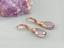 Load image into Gallery viewer, Ametrine Earrings Solid 14k Gold, Rose Gold