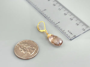Ametrine Earrings Solid 14k Gold, Rose Gold