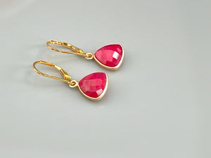 Ruby Earrings in Sterling Silver or Gold