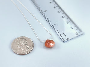 Sunstone Necklace  Dainty Oregon Sunstone Gemstone Pendant