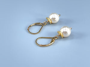 Pearl Earrings dangle Sterling Silver 14k Gold Fill Minimalist, modern pearl jewelry