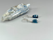 Load image into Gallery viewer, Kyanite Earrings Dangle drop Sterling Silver leverback