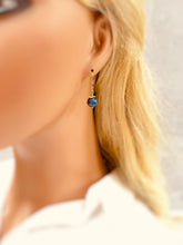 Load image into Gallery viewer, Kyanite Earrings Dangle Sterling Silver, 14k Gold Fill Leverback blue gemstone jewelry Dainty Drop Earrings modern artisan handmade jewelry