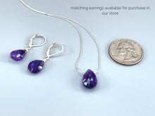 Load image into Gallery viewer, Amethyst earrings Silver, Solid 14k Gold Leverback