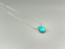 Load image into Gallery viewer, Turquoise Necklace Pendant Sterling Silver Choker Handmade Turquoise Jewelry Dainty Gemstone Minimalist Solitaire necklace for woman
