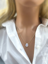 Load image into Gallery viewer, Moonstone Necklace 14k gold, Sterling Silver Dainty Gemstone Pendant handmade moonstone Jewelry Minimalist Solitaire floating necklace