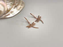 Load image into Gallery viewer, Dragonfly Earrings dangle Gold, Silver, Rose Gold Handmade Dragonfly Jewelry gifts for her dangly Artisan Handmade Jewelry for bridesmaids