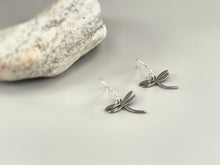 Load image into Gallery viewer, Dragonfly Earrings dangle Silver, Gold, Rose Gold Handmade Dragonfly Jewelry gifts for her dangly Artisan Handmade Jewelry for bridesmaids