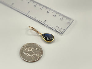 Minimalist Labradorite earrings dangle gold