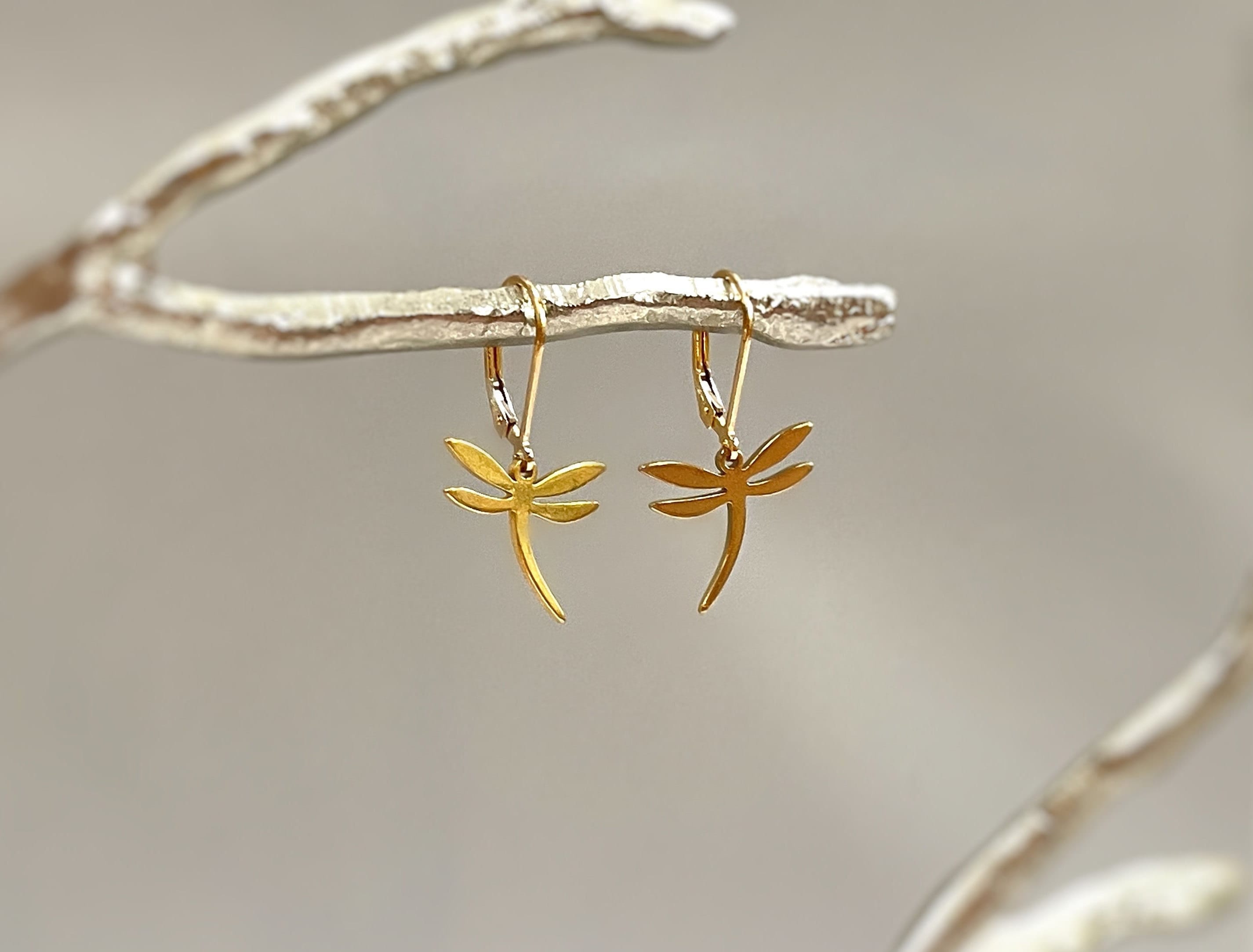 Dragonfly Earrings dangle Silver, Gold, Rose Gold Handmade Dragonfly Jewelry gifts for her dangly Artisan Handmade Jewelry for bridesmaids