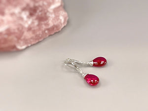 Pink Tourmaline Earrings Dangle 14k Gold fill, Sterling Silver Pink Quartz dangly earrings Handmade Gemstone Jewelry Pink Stone Leverback