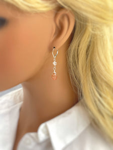 Sunstone Herkimer Diamond Dangle Earrings