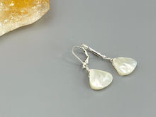 Load image into Gallery viewer, Mother of Pearl Earrings Gold, Silver Iridescent Summer Jewelry for Beach wedding