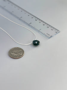 Dainty Black Onyx Necklace Sterling Silver, 14k Gold fill gemstone pendant necklace