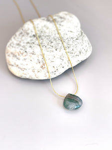 Moss Agate necklace, Handmade crystal gemstone choker necklace for women