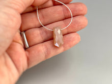 Load image into Gallery viewer, Peach Moonstone necklace Handmade crystal gemstone choker necklace for women silver, gold fill minimalist raw gemstone pendant gift for wife