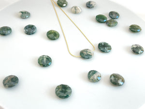 Facetted Round Moss Agate necklce gemstaone choker necklace for women