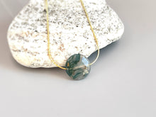Load image into Gallery viewer, Round Moss Agate necklace gemstone choker necklace for women