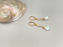 Load image into Gallery viewer, Boho Moonstone and crystal Earrings dangle, 14k gold fill, Silver