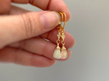 Load image into Gallery viewer, Opal earrings dangle, 14k Gold, Rose Gold, Sterling Silver dangly boho handmade crystal jewelry for women, bridesmaids, gift for wife