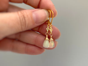 Opal earrings dangle, 14k Gold, Rose Gold, Sterling Silver dangly boho handmade crystal jewelry for women, bridesmaids, gift for wife