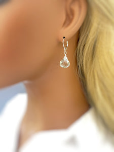 Green Amethyst earrings Dangle Sterling Silver, Rose 14k Solid Gold Prasiolite Jewelry