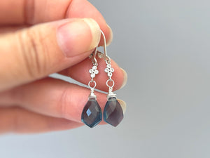 London Blue Topaz and Crystal earrings dangle