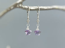 Load image into Gallery viewer, Amethyst Star earrings February Birthstone Jewelry