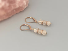 Load image into Gallery viewer, Rose Quartz Earrings Dangle Rose Gold, Gold, Silver boho jewelry