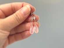 Load image into Gallery viewer, Pink Chalcedony Rose Gold Earrings dangle