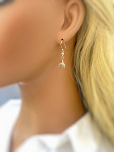 Green Amethyst earrings Rose Gold
