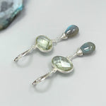 Green Amethyst and Labradorite earrings
