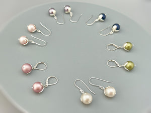 Pea Pod Pearl Earrings Dangle Sterling Silver dangling drop artisan jewelry minimalist pearl handmade jewelry New Mom Baby shower gift