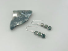 Load image into Gallery viewer, Moss Agate Earrings Dangle Rose Gold, Sterling Silver 14k Gold Fill