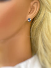 Load image into Gallery viewer, Sapphire Earrings Blue Sapphire Stud earrings Sterling Silver, 14k Gold Fill Rose Gold handmade minimalist dainty raw gemstone post jewelry