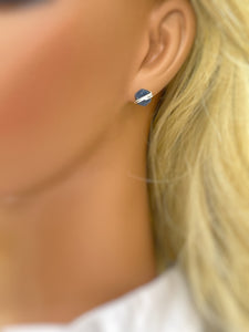 Sapphire Earrings Blue Sapphire Stud earrings Sterling Silver, 14k Gold Fill Rose Gold handmade minimalist dainty raw gemstone post jewelry