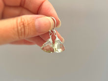 Load image into Gallery viewer, Sage Green Amethyst Gemstone earrings Dangle Sterling Silver, Rose 14k Solid Gold