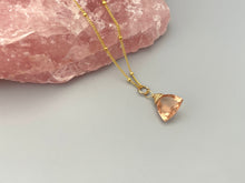 Load image into Gallery viewer, Morganite Necklace 14k gold fill, Rose Gold, Sterling Silver peach pink quartz