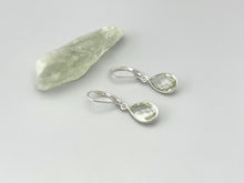 Load image into Gallery viewer, Dainty Green Amethyst earrings Dangle Sterling Silver Prasiolite Jewelry